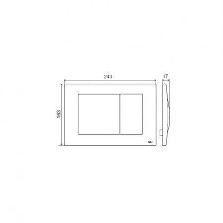 Кнопка смыва механическая OLI Metal Dual 656006 сталь хром матовый (антивандальная)